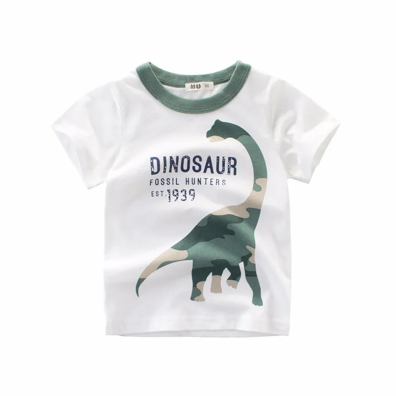 2 3 4 5 7 9 Years Summer Baby Boys Short Sleeve T-shirt Children Kids Cotton Cartoon Tops For Little Boys KF1022