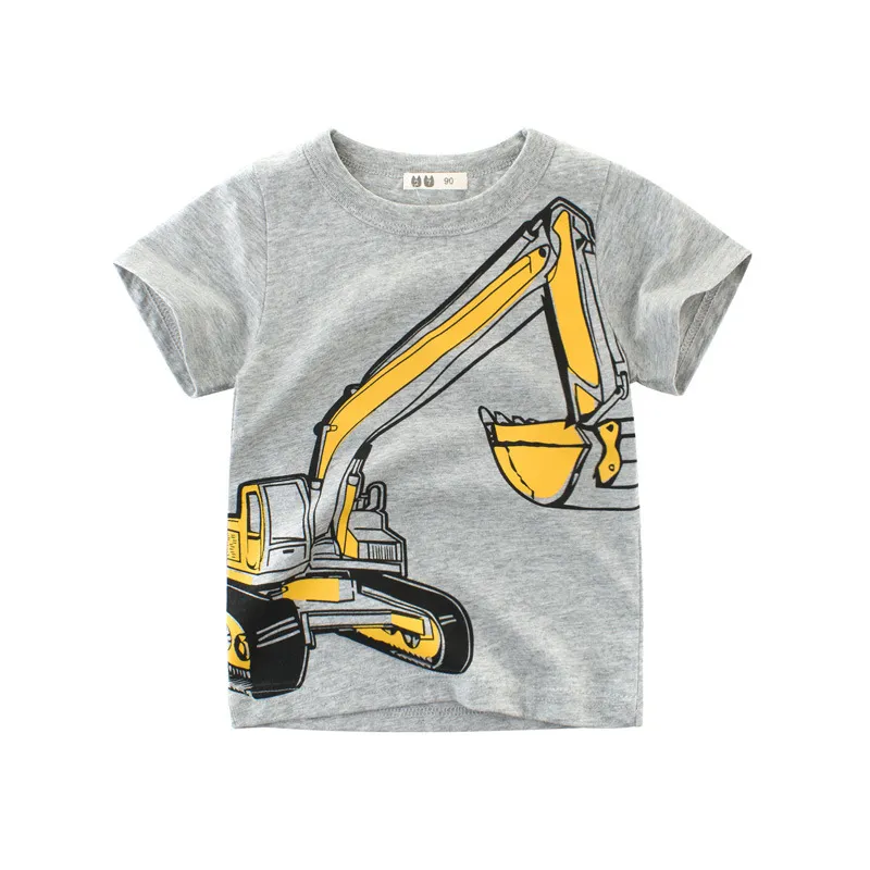 2 3 4 5 7 9 Years Summer Baby Boys Short Sleeve T-shirt Children Kids Cotton Cartoon Tops For Little Boys KF1022