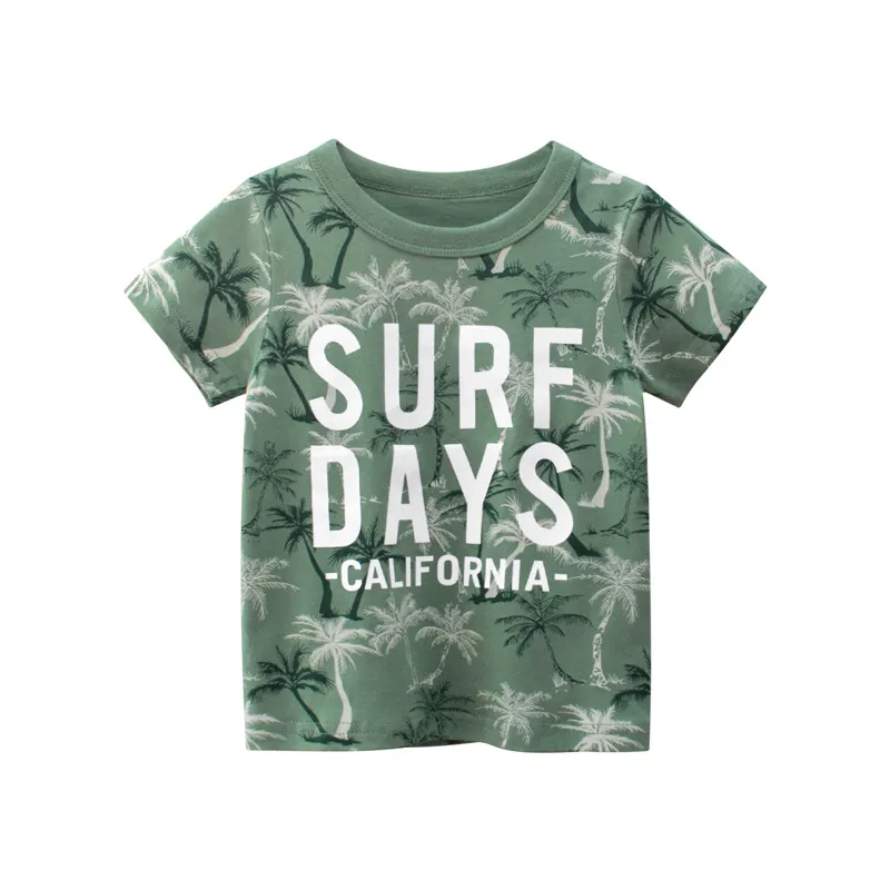 2 3 4 5 7 9 Years Summer Baby Boys Short Sleeve T-shirt Children Kids Cotton Cartoon Tops For Little Boys KF1022