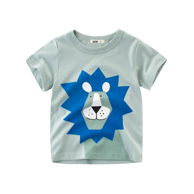 2 3 4 5 7 9 Years Summer Baby Boys Short Sleeve T-shirt Children Kids Cotton Cartoon Tops For Little Boys KF1022