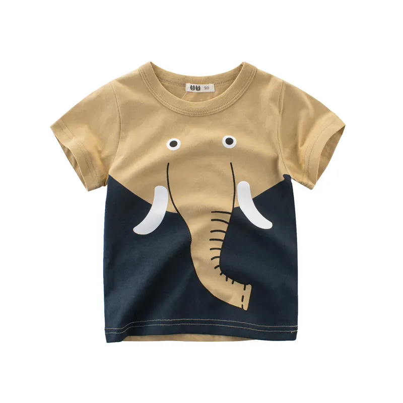 2 3 4 5 7 9 Years Summer Baby Boys Short Sleeve T-shirt Children Kids Cotton Cartoon Tops For Little Boys KF1022