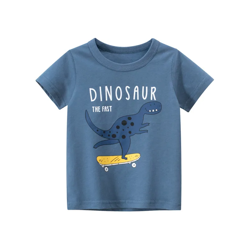 2 3 4 5 7 9 Years Summer Baby Boys Short Sleeve T-shirt Children Kids Cotton Cartoon Tops For Little Boys KF1022