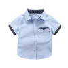 IENENS Kids Shorts Sleeves Shirts Clothes Solid Color 3-11Y Baby Summer Shirt Tops Tees Shirts Children Cotton Blouse