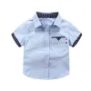 IENENS Kids Shorts Sleeves Shirts Clothes Solid Color 3-11Y Baby Summer Shirt Tops Tees Shirts Children Cotton Blouse