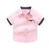 IENENS Kids Shorts Sleeves Shirts Clothes Solid Color 3-11Y Baby Summer Shirt Tops Tees Shirts Children Cotton Blouse