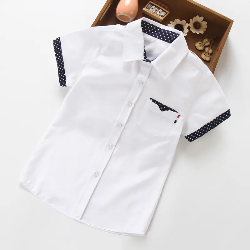 IENENS Kids Shorts Sleeves Shirts Clothes Solid Color 3-11Y Baby Summer Shirt Tops Tees Shirts Children Cotton Blouse