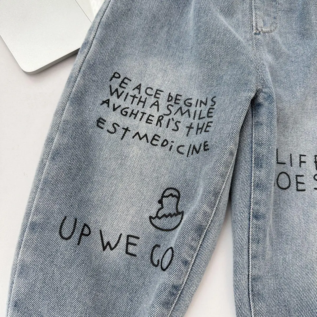 New Spring Autumn Childrens Boys Casual Trousers Foreign Side Pockets Polished Boys Jeans Stretch Versatile Kids Boys Pants