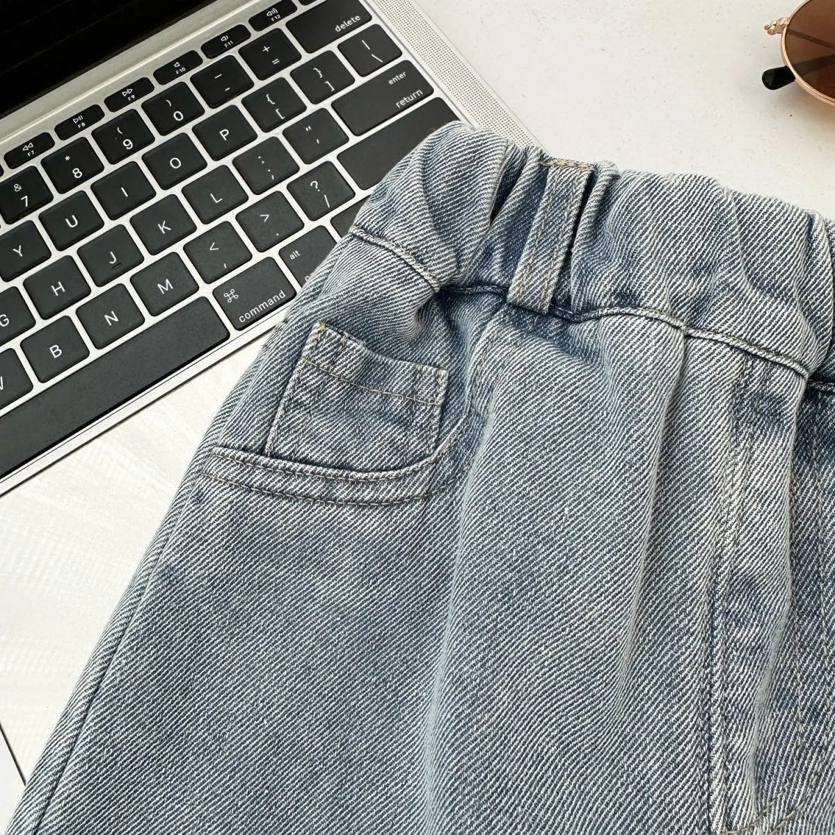 New Spring Autumn Childrens Boys Casual Trousers Foreign Side Pockets Polished Boys Jeans Stretch Versatile Kids Boys Pants