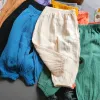 Summer Boys Girls Cotton Linen Pants Casual Baby Kids Loose Harem Pants Girl Breathable Pant Children Clothing