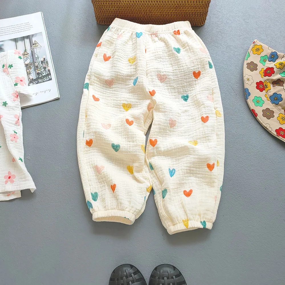Summer Boys Girls Cotton Linen Pants Casual Baby Kids Loose Harem Pants Girl Breathable Pant Children Clothing
