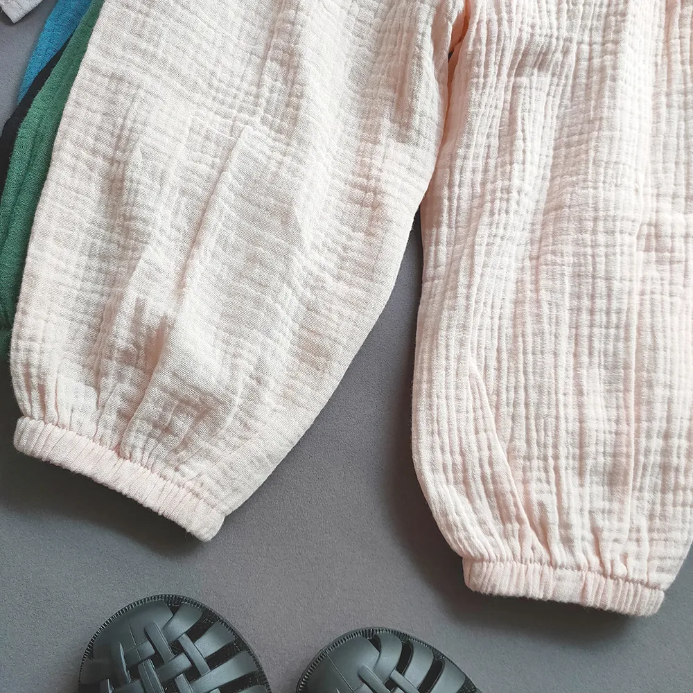 Summer Boys Girls Cotton Linen Pants Casual Baby Kids Loose Harem Pants Girl Breathable Pant Children Clothing