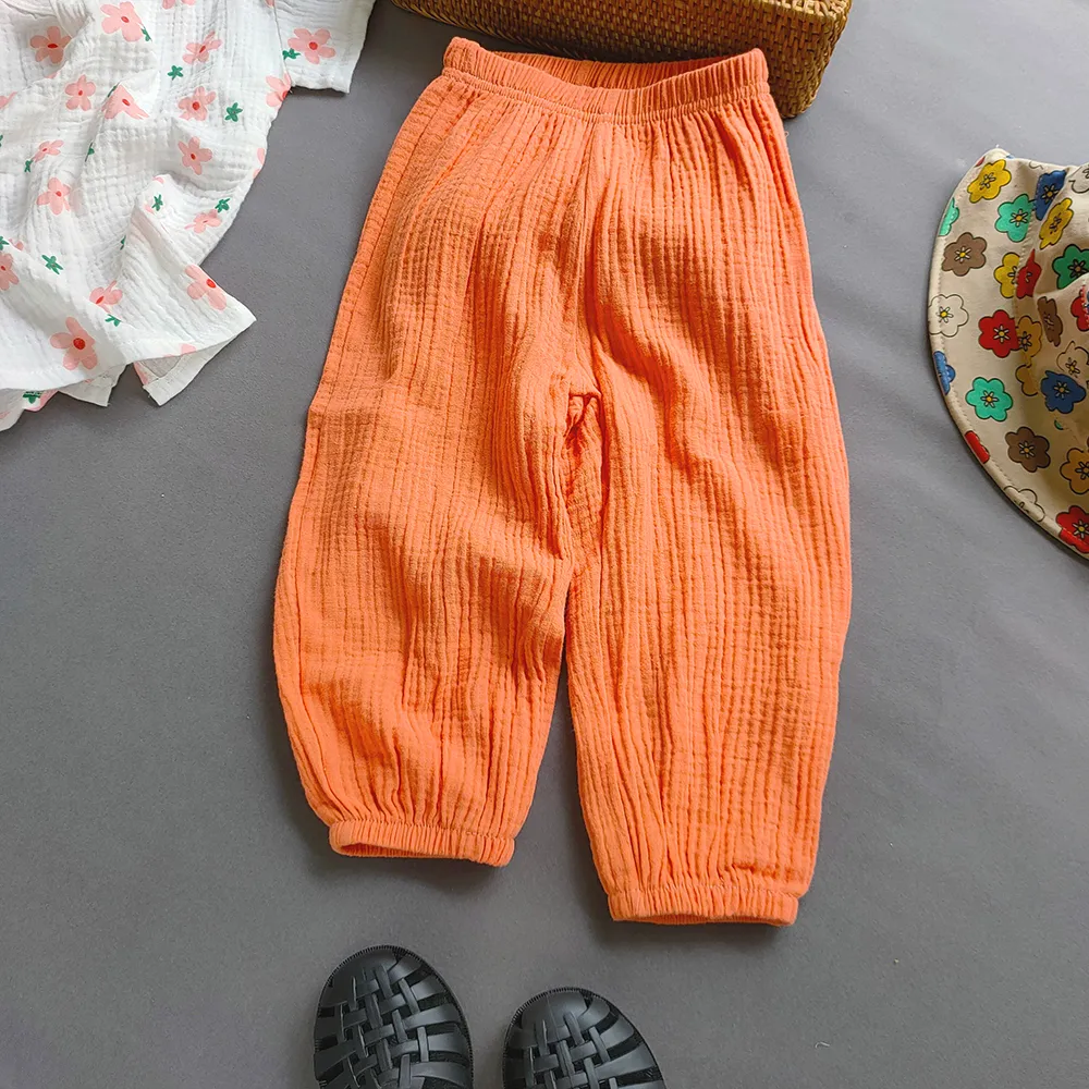 Summer Boys Girls Cotton Linen Pants Casual Baby Kids Loose Harem Pants Girl Breathable Pant Children Clothing