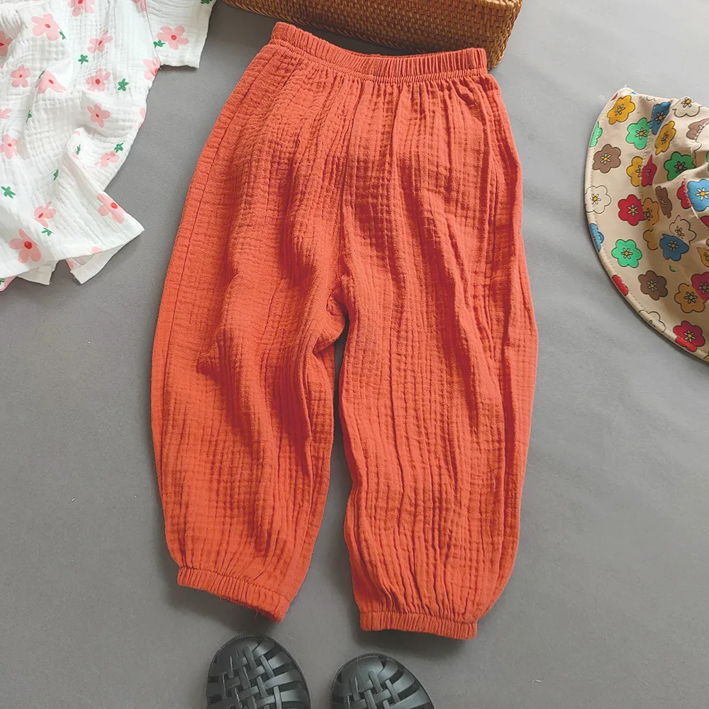 Summer Boys Girls Cotton Linen Pants Casual Baby Kids Loose Harem Pants Girl Breathable Pant Children Clothing