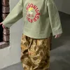 2025 Spring New Children Loose Trousers Cotton Girls Graffiti Camouflage Pants Boys Fashion Casual Pants Kids Clothes