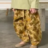 2025 Spring New Children Loose Trousers Cotton Girls Graffiti Camouflage Pants Boys Fashion Casual Pants Kids Clothes