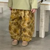 2025 Spring New Children Loose Trousers Cotton Girls Graffiti Camouflage Pants Boys Fashion Casual Pants Kids Clothes