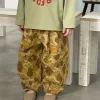 2025 Spring New Children Loose Trousers Cotton Girls Graffiti Camouflage Pants Boys Fashion Casual Pants Kids Clothes