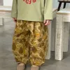 2025 Spring New Children Loose Trousers Cotton Girls Graffiti Camouflage Pants Boys Fashion Casual Pants Kids Clothes