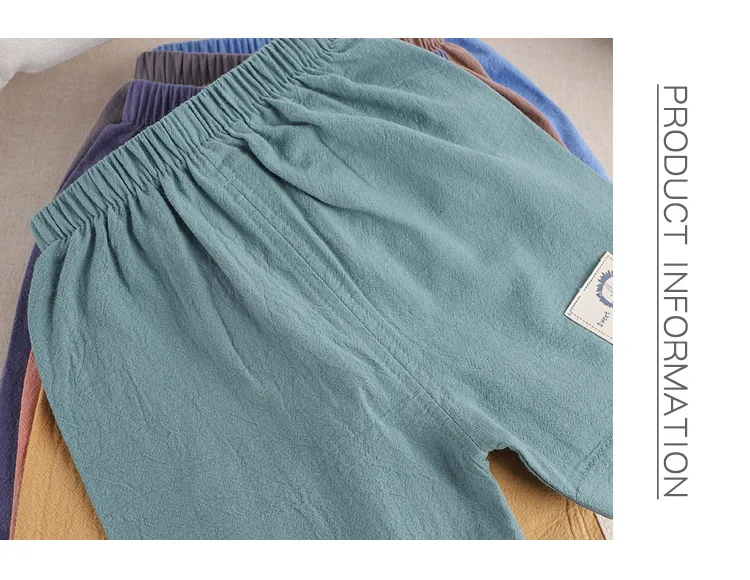 1-5 Years Old Summer Kids Wears Children's Shorts Baby Boy Cotton Linen Pants Boys Girls Pant Cartoon Children Casual Pants
