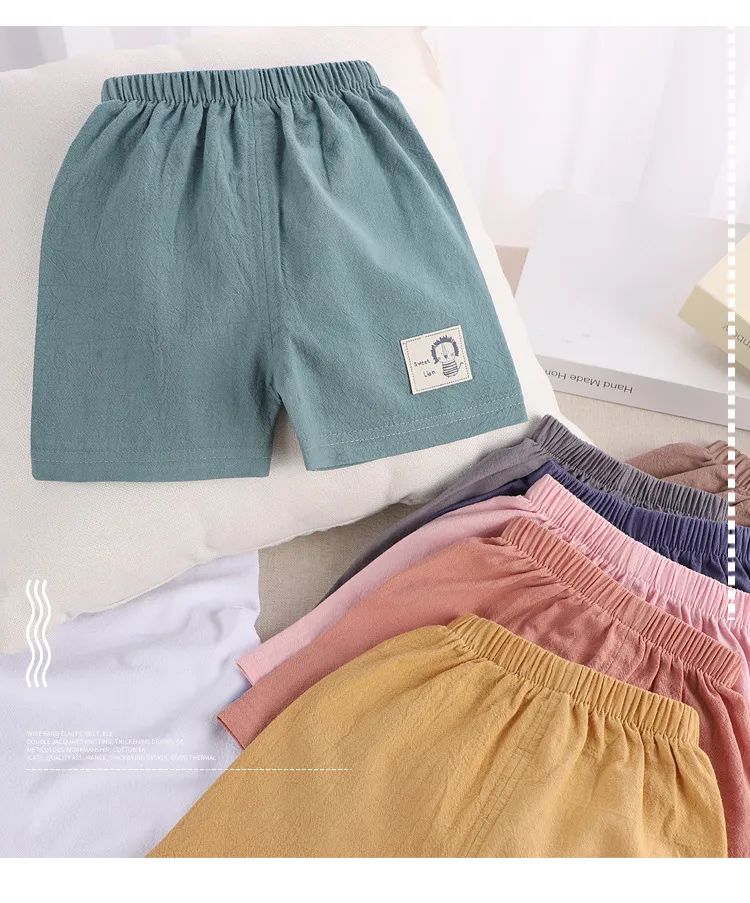 1-5 Years Old Summer Kids Wears Children's Shorts Baby Boy Cotton Linen Pants Boys Girls Pant Cartoon Children Casual Pants