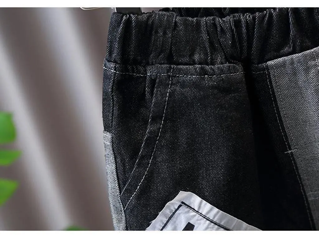 Spring Boys Patchwork Shorts 2025 New Pants Summer Thin Children's 5 Points Jeans Shorts Baby Girl Toddler Casual Pants