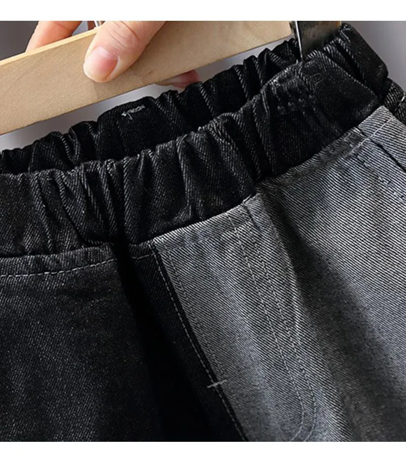Spring Boys Patchwork Shorts 2025 New Pants Summer Thin Children's 5 Points Jeans Shorts Baby Girl Toddler Casual Pants
