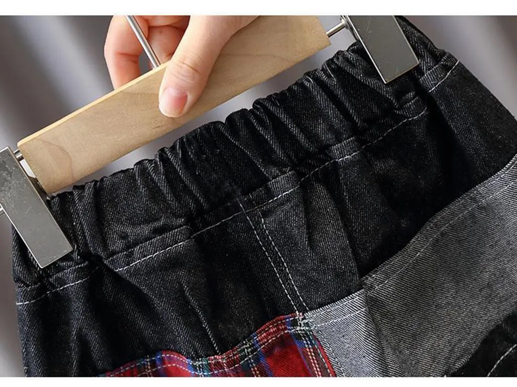 Spring Boys Patchwork Shorts 2025 New Pants Summer Thin Children's 5 Points Jeans Shorts Baby Girl Toddler Casual Pants