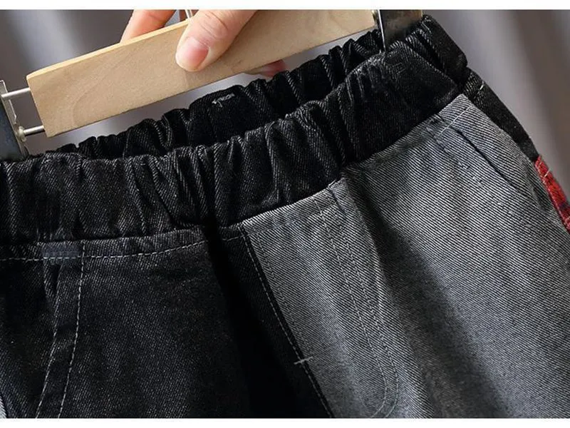 Spring Boys Patchwork Shorts 2025 New Pants Summer Thin Children's 5 Points Jeans Shorts Baby Girl Toddler Casual Pants