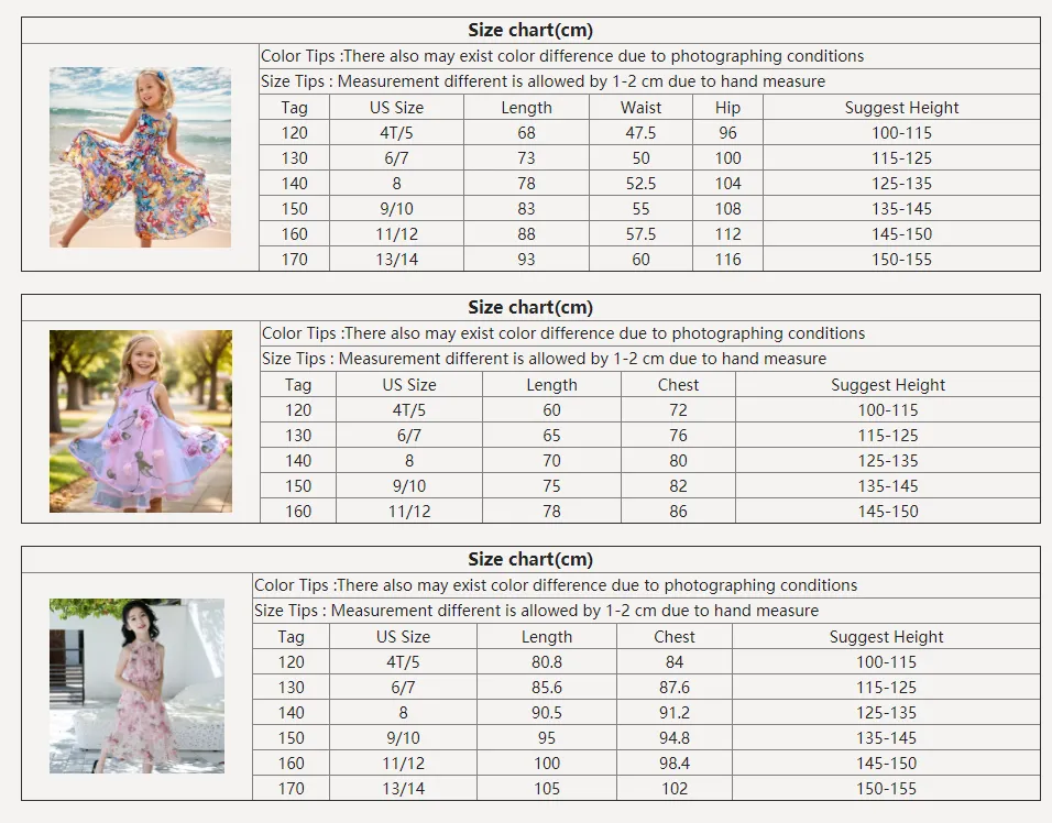 Girls Flower Bohemian Summer Dress ChildKids Girl Beach Dresses Chiffon Dresses Floral Teenager Girl's Clothes 6 8 10 12 14 Year