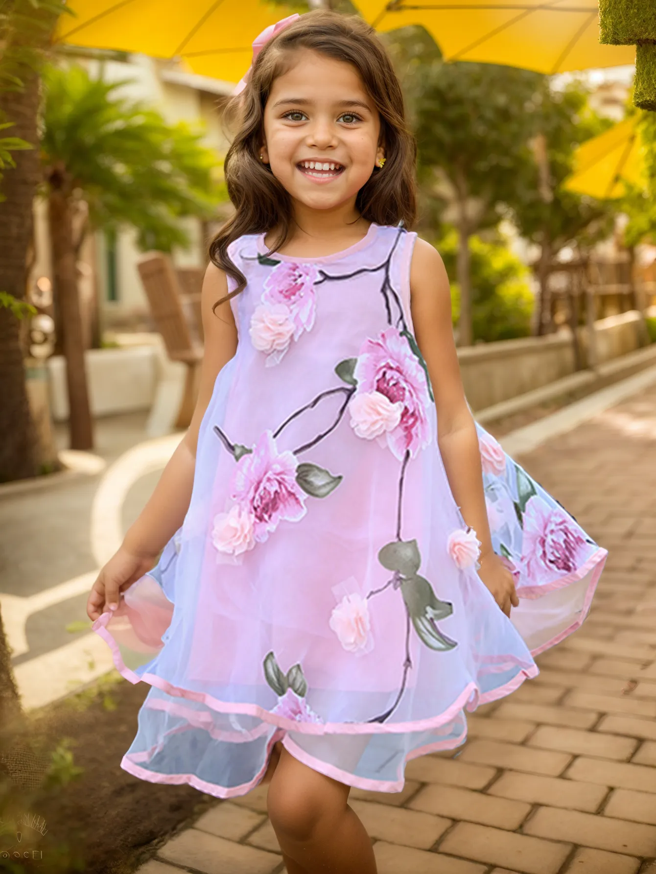 Girls Flower Bohemian Summer Dress ChildKids Girl Beach Dresses Chiffon Dresses Floral Teenager Girl's Clothes 6 8 10 12 14 Year