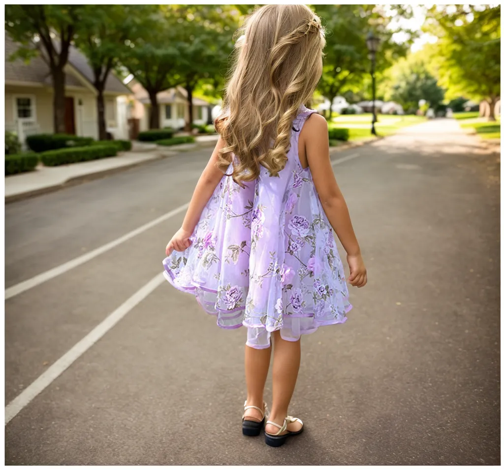 Girls Flower Bohemian Summer Dress ChildKids Girl Beach Dresses Chiffon Dresses Floral Teenager Girl's Clothes 6 8 10 12 14 Year