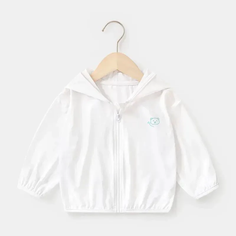 Kids Sun Protection Jackets Clothing Summer Children Outdoor Ice Silk UV Resistant Coats Boy Girl Sunscreen Breathable Outerwear