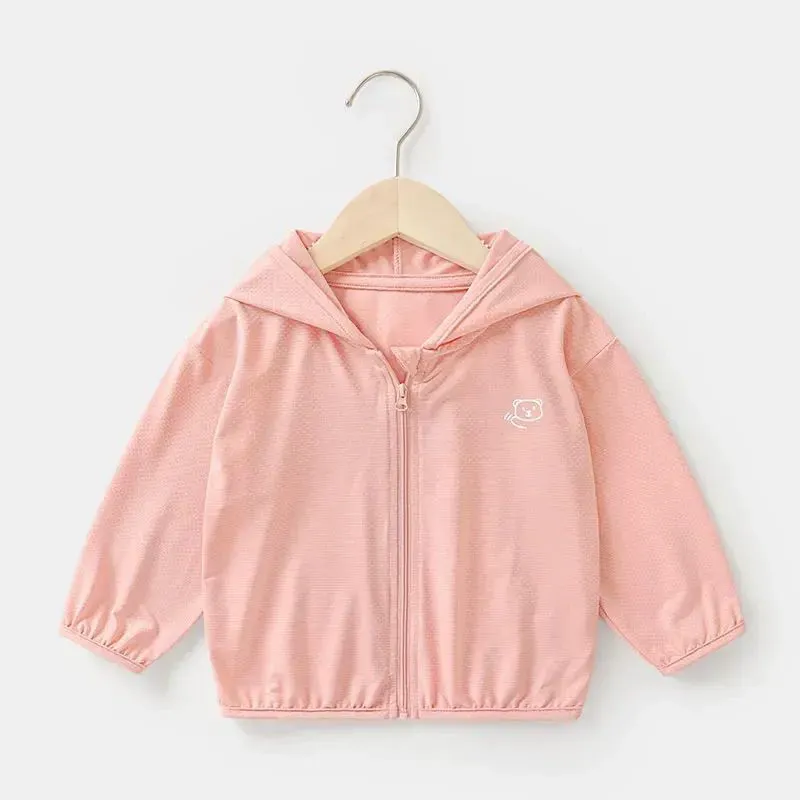 Kids Sun Protection Jackets Clothing Summer Children Outdoor Ice Silk UV Resistant Coats Boy Girl Sunscreen Breathable Outerwear
