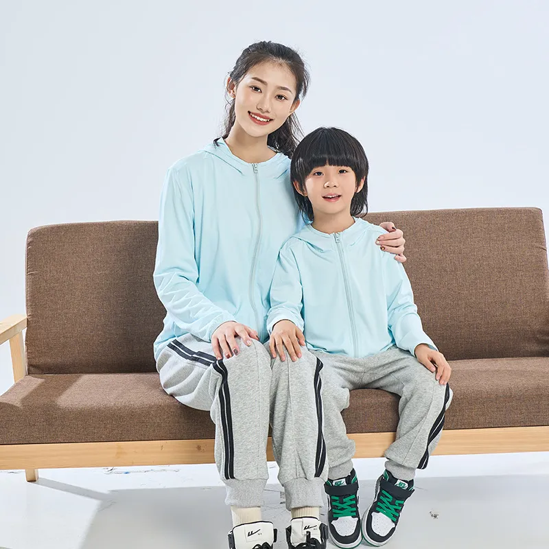 Children's sun protection clothing, summer skin clothing, boys' and girls' UV resistant outerwear, adult parent-child sun protec