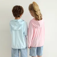Children's sun protection clothing, summer skin clothing, boys' and girls' UV resistant outerwear, adult parent-child sun protec