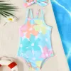 Summer Cute Baby Girls One-Piece Swimsuit With 2-Piece Swimming Pool One-piece Swimsuit For Newborn Girls