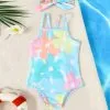 Summer Cute Baby Girls One-Piece Swimsuit With 2-Piece Swimming Pool One-piece Swimsuit For Newborn Girls