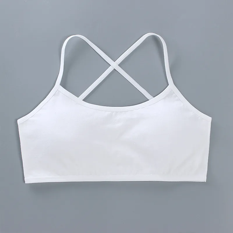 1pc Teenage Girls Tops Underwear Young Children's Maiden Cotton Soft Training Bras Developed Kids Sports Bra Lingeries 8-16Years