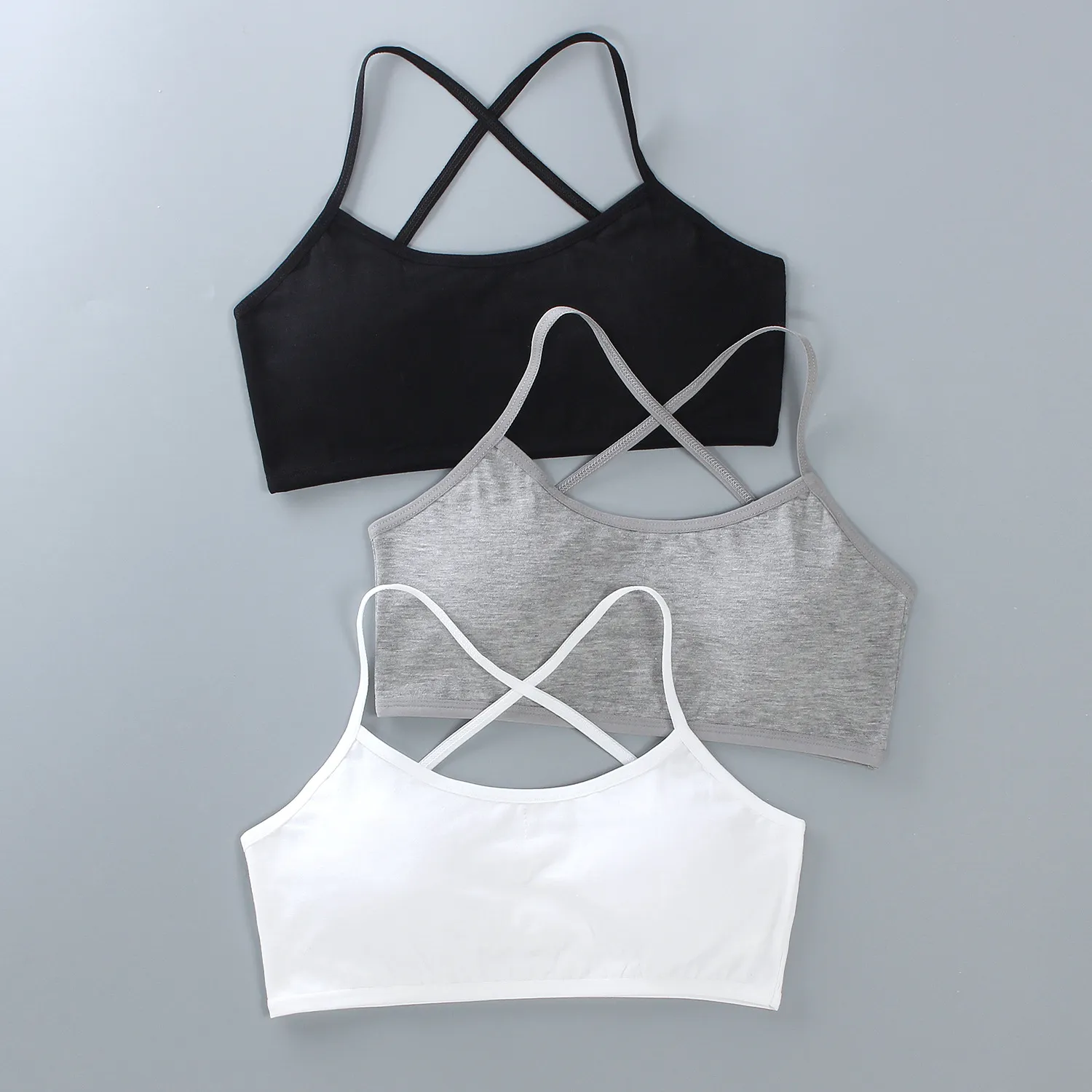 1pc Teenage Girls Tops Underwear Young Children's Maiden Cotton Soft Training Bras Developed Kids Sports Bra Lingeries 8-16Years