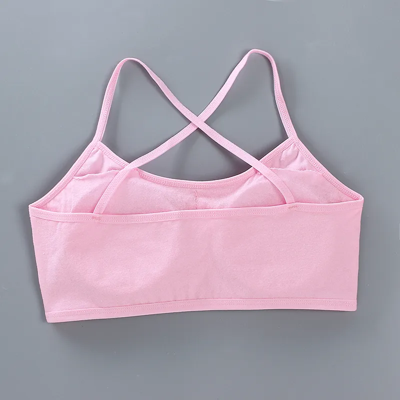 1pc Teenage Girls Tops Underwear Young Children's Maiden Cotton Soft Training Bras Developed Kids Sports Bra Lingeries 8-16Years