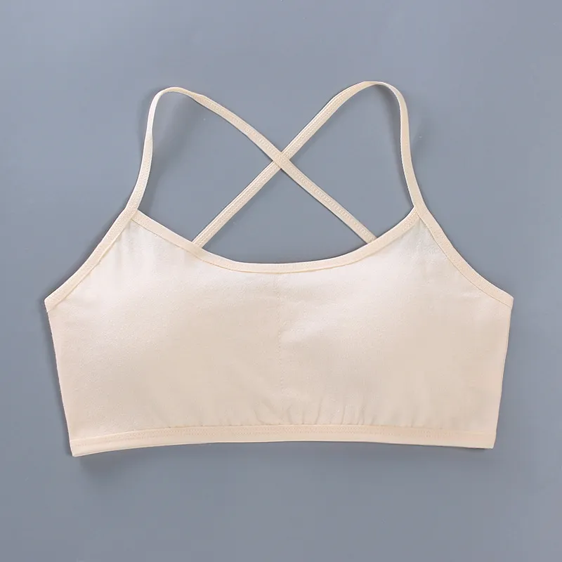 1pc Teenage Girls Tops Underwear Young Children's Maiden Cotton Soft Training Bras Developed Kids Sports Bra Lingeries 8-16Years
