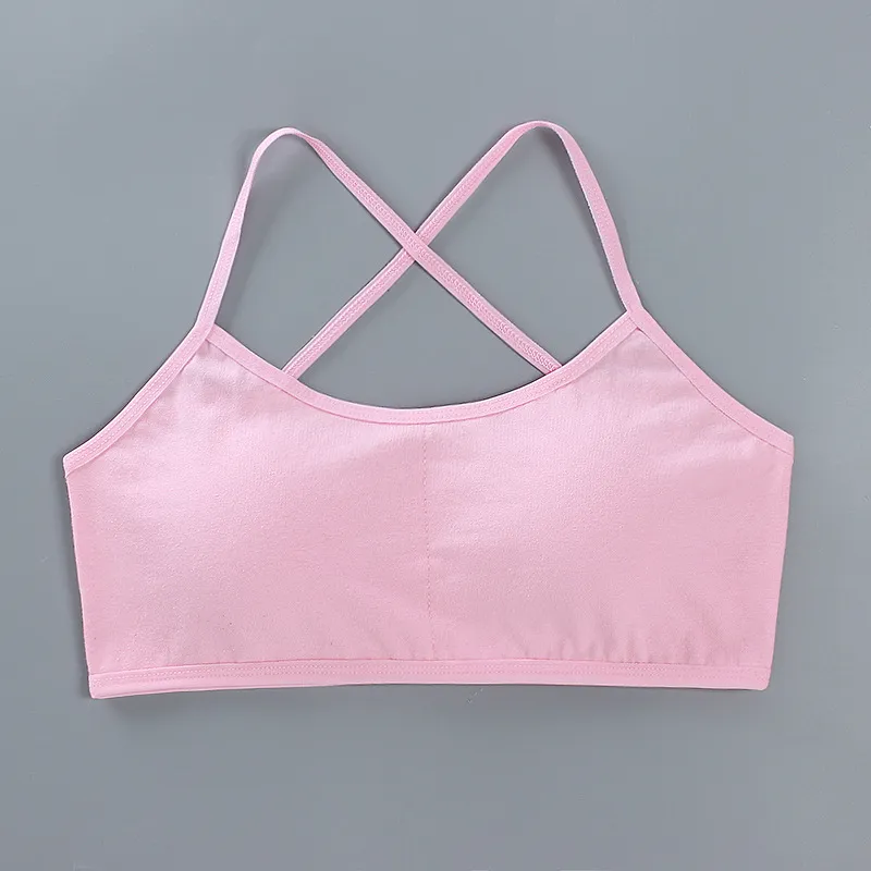 1pc Teenage Girls Tops Underwear Young Children's Maiden Cotton Soft Training Bras Developed Kids Sports Bra Lingeries 8-16Years