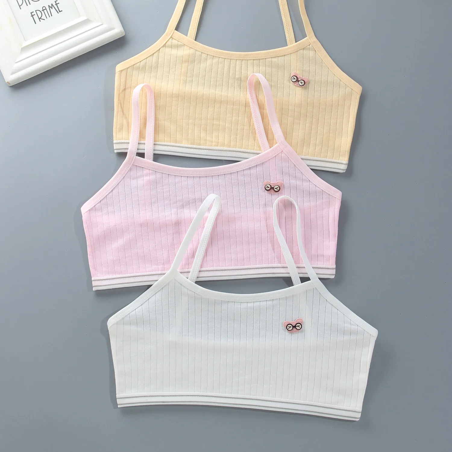 Cartoon Summer Young Children's Breast Care Bras Developmental Girls Training Bra Puberty Students Kids Vest Teenage Underwears