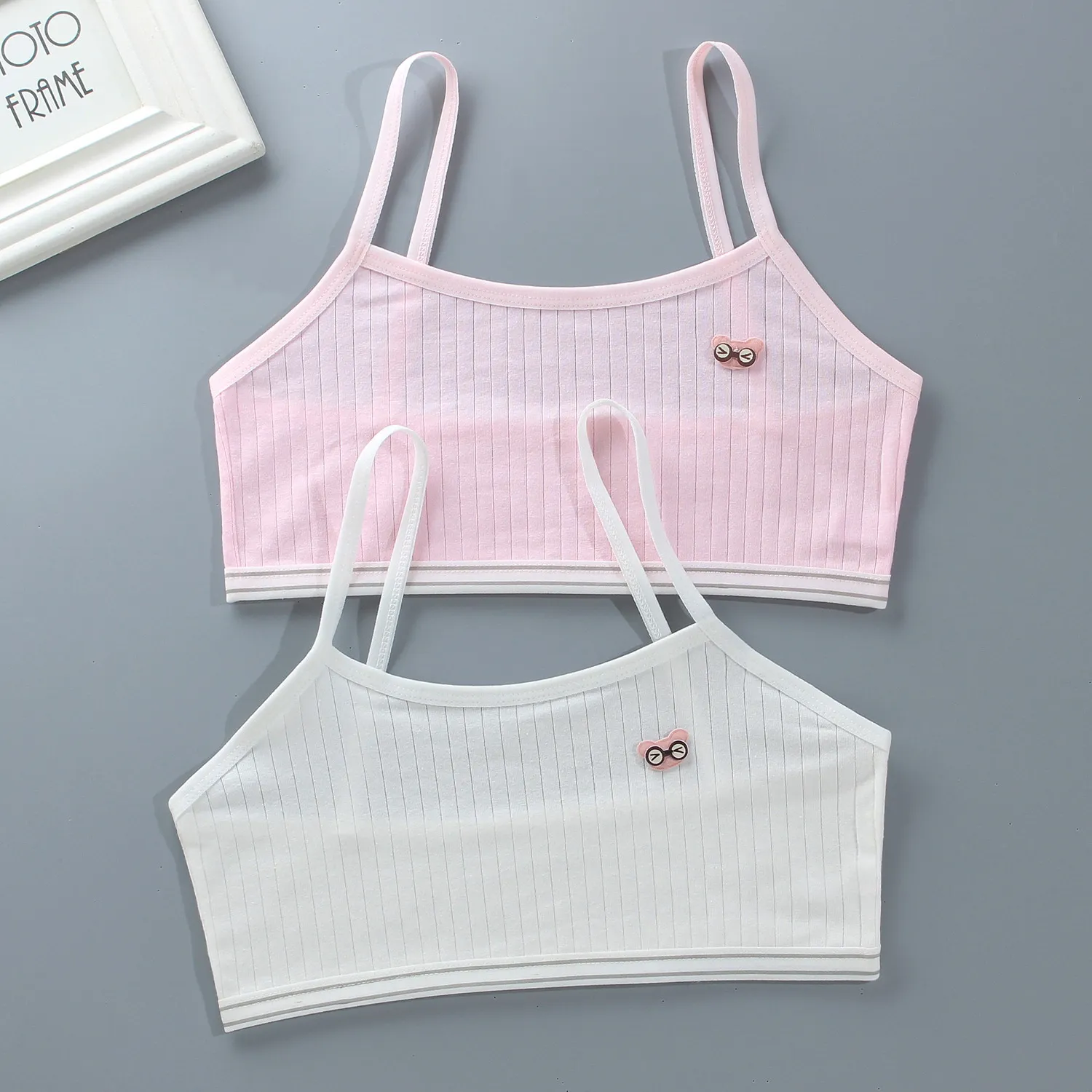 Cartoon Summer Young Children's Breast Care Bras Developmental Girls Training Bra Puberty Students Kids Vest Teenage Underwears