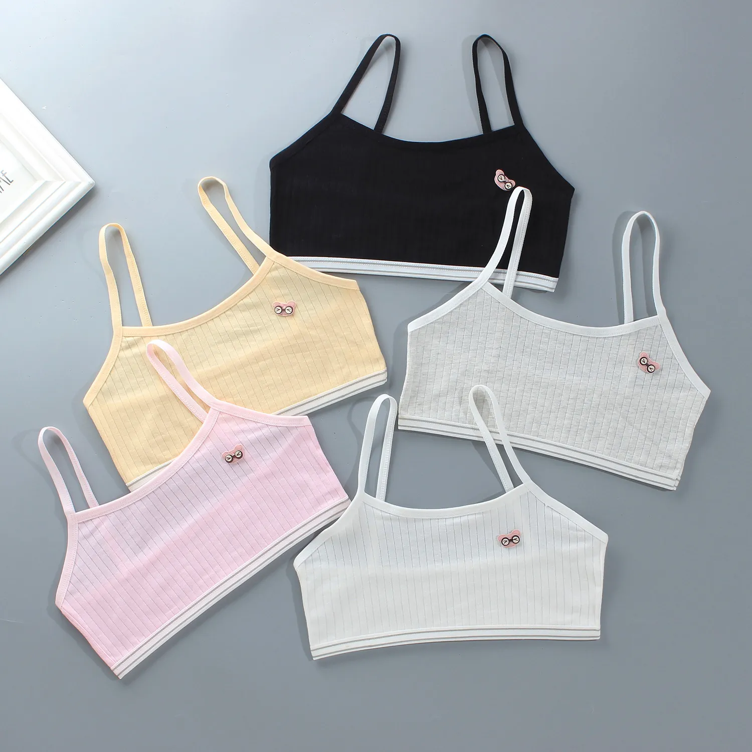 Cartoon Summer Young Children's Breast Care Bras Developmental Girls Training Bra Puberty Students Kids Vest Teenage Underwears