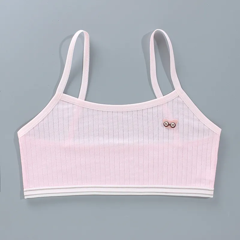 Cartoon Summer Young Children's Breast Care Bras Developmental Girls Training Bra Puberty Students Kids Vest Teenage Underwears