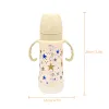 330ml star pattern baby bottle, bite-resistant, anti-flatulence PP bottle, large-capacity bottle for babies over 6 months old