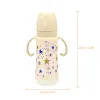 330ml star pattern baby bottle, bite-resistant, anti-flatulence PP bottle, large-capacity bottle for babies over 6 months old