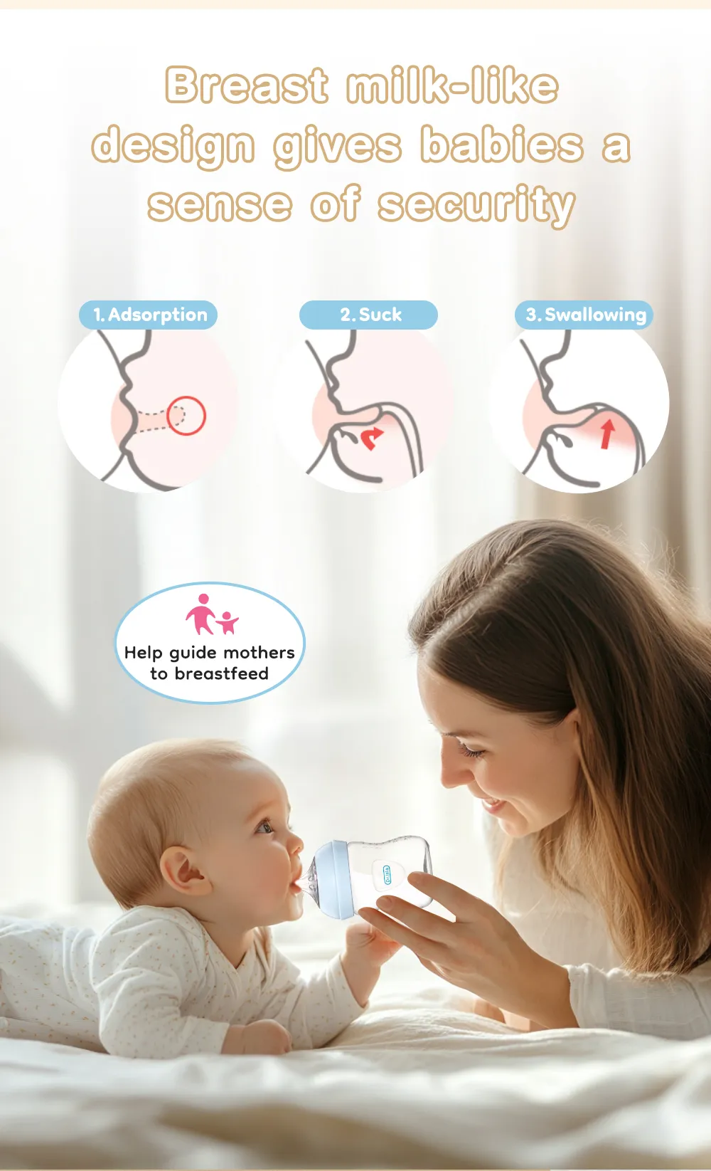 New 1PCS 150/240/330ML Baby PP Bottle Newborn Baby Bottle with Handle Milk BottleFeeding  Baby Bottles Newborn Feeding Supplies