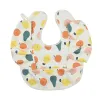 INS Nordic Style Baby Bibs Waterproof Short Sleeve with Pocket Feeding Waterproof Bib Easy Clean Cute Elephant Bibs Soft PU